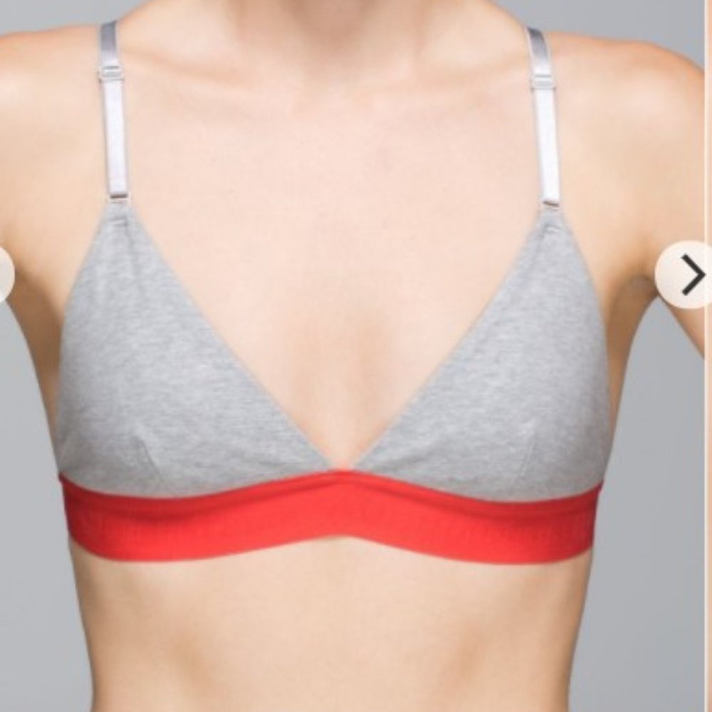 lululemon Live Natural Bra II- LtGray/Salmon, sz 6